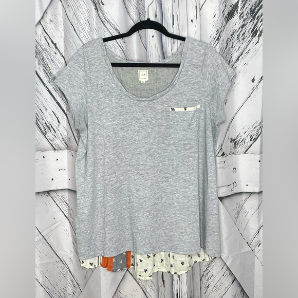 Anthropologie One Sept Top Pleated Back XL - Picture 2 of 7